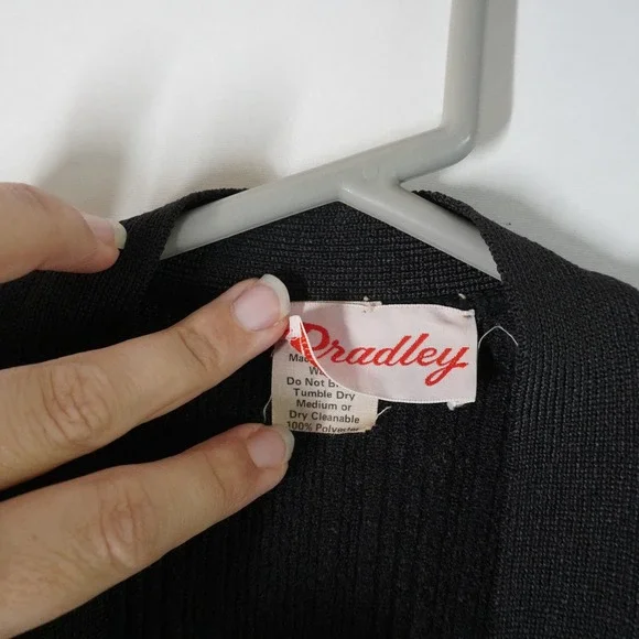 Vintage Bradley Ribbed‎ Knit Cardigan Sweater Women's Short Sleeve Buttons - Picture 5 of 8